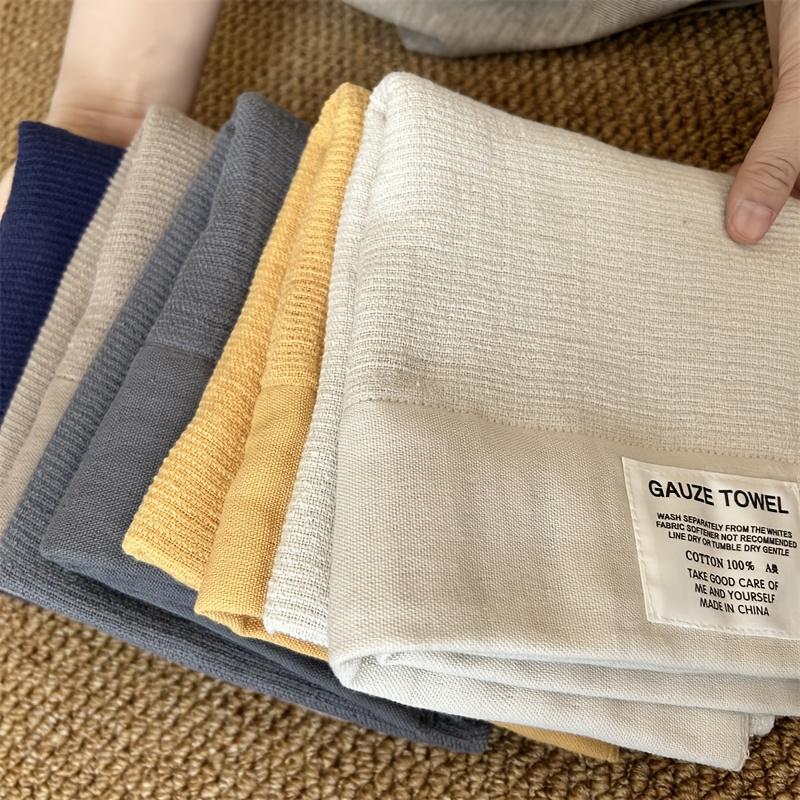 5pcs 100% Cotton Bath Towels Super Absorbent Soft Vintage Style Hand Towels with Lettered Design,5 Color Variety for Bathroom, Kitchen Face Washing