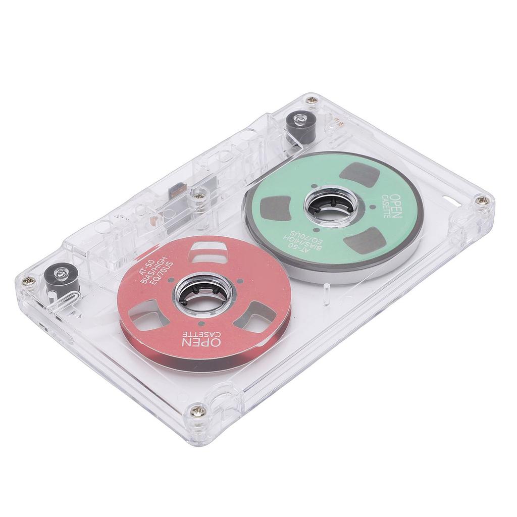 Blank Cassette Tape Reel to Reel Metal 50 Minutes Blank Recording Tape with Transparent Box for Music Recording