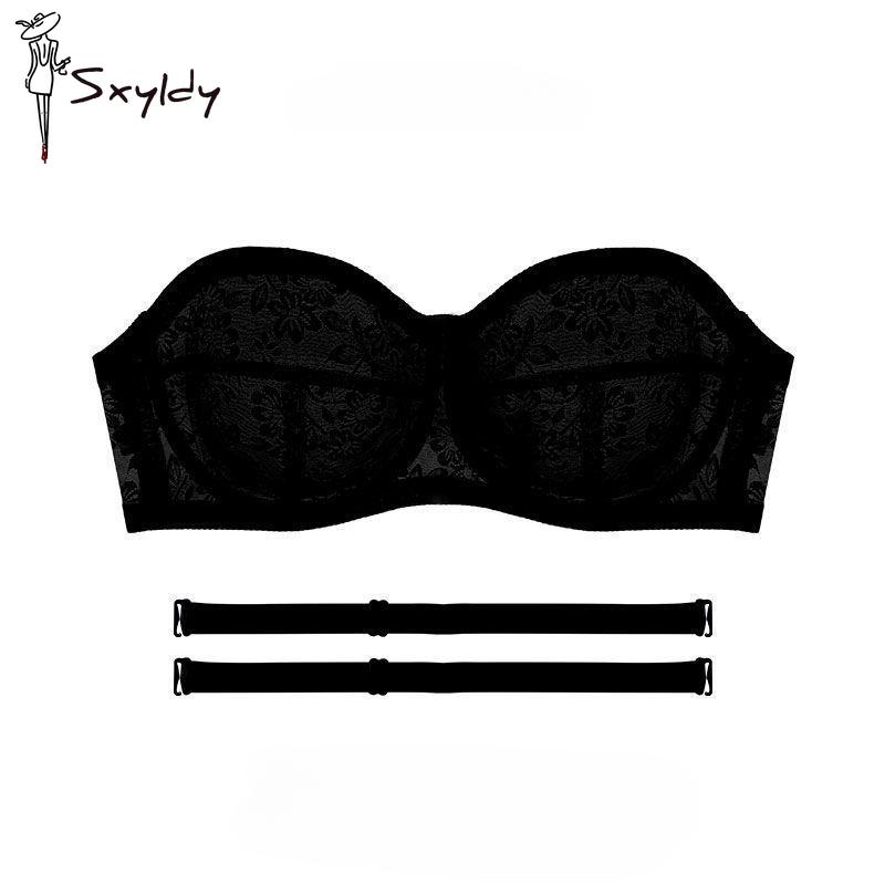 Reggiseno senza spalline ultrasottile da donna sexy con ferretto push-up