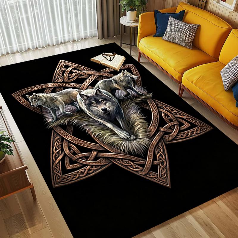 Wolf Spirit Living Room Nonslip Area Rug Soft Carpet For Bedroom Game Playroom Sofa Office Home Decor Doormat Christmas Gift