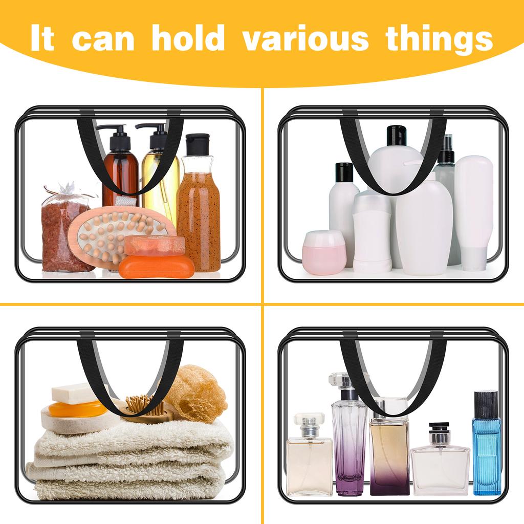 6 Packs Clear Pvc Toy Storage Bags For Kids Travel Toiletry Bags Cosmetic Bag Waterproof Toy Organizing Bags With Zippered For B