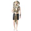 (OKM) Pharaoh King Egyptian One Size Fits All Men Adult Cosplay Costume with Cane Halloween 6-Piece Set