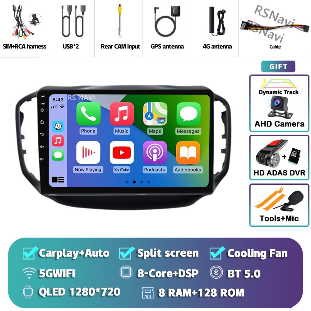 Android 14 Carplay Auto For Chery Tiggo 5 2014 - 2018 Car Radio Player Multimedia Stereo AI Voice 360 Camera Navigation Video BT