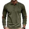Hot Sale American Men's Spring and Autumn Corduroy Vintage Loose Casual Outdoor Long Sleeve Patch POLO Bottom Shirt