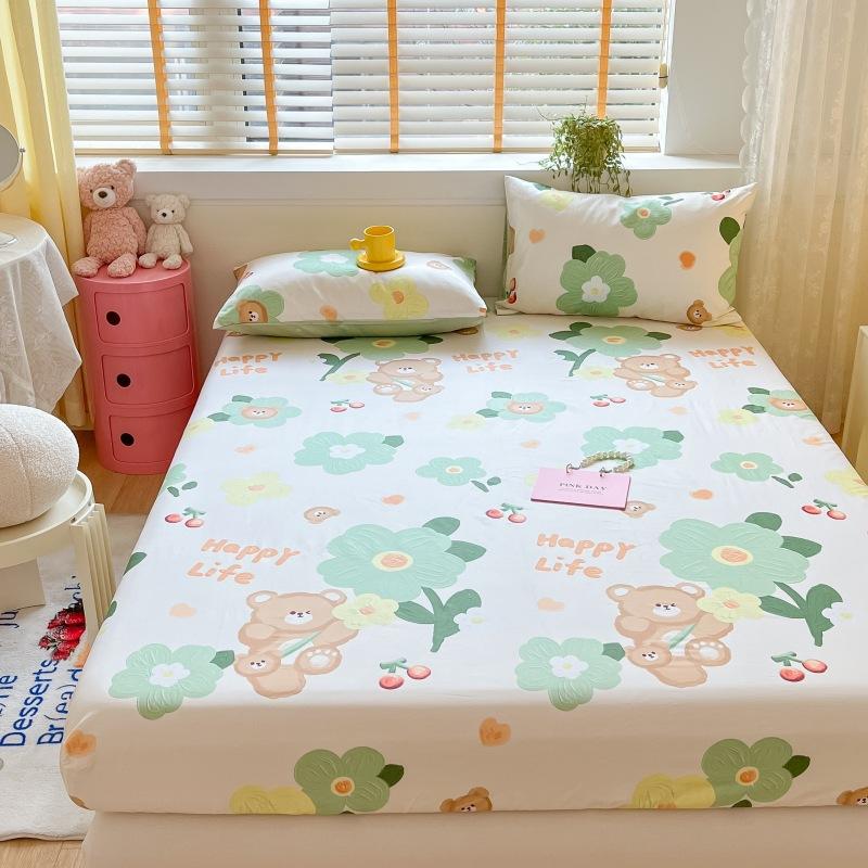 2025 New 100% Cotton Bed Sheet Flower Series Printed Double Top King Sheets For Girls Boys Kids Single Queen King Size Bed Linen