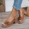Modne Retro Damskie Sandały 2025 Nowe Letnie Klasyczne Wsuwane Lekkie Wygodne Buty na Wysokim Obcasie Oddychające Sandały Kobiety Mujer
