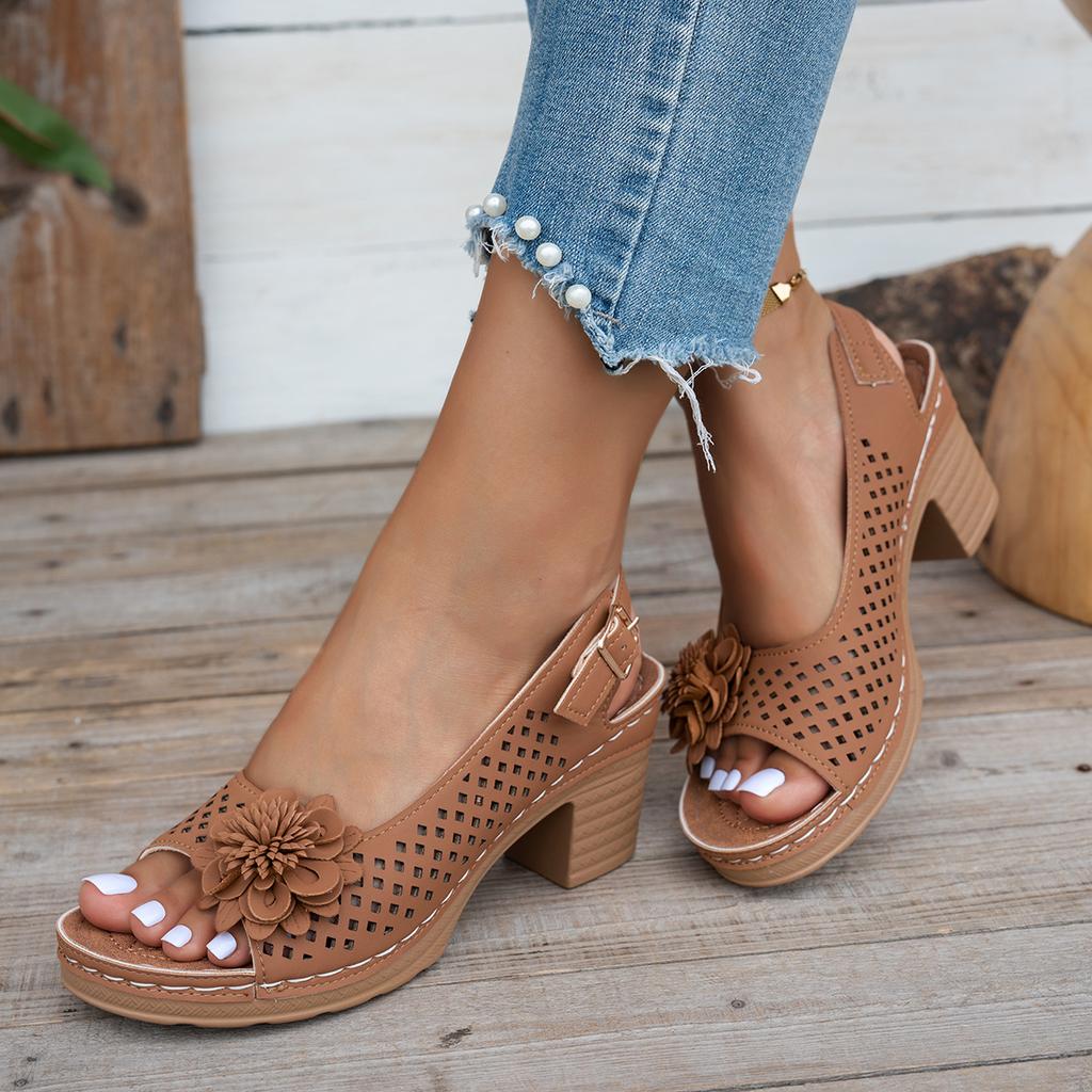 Sandalias de Moda Retro para Mujer 2025 Nuevo Verano Clásico Slip-on Ligeras Cómodas Zapatos de Tacón Alto Sandalias Transpirables Mujer Mujer