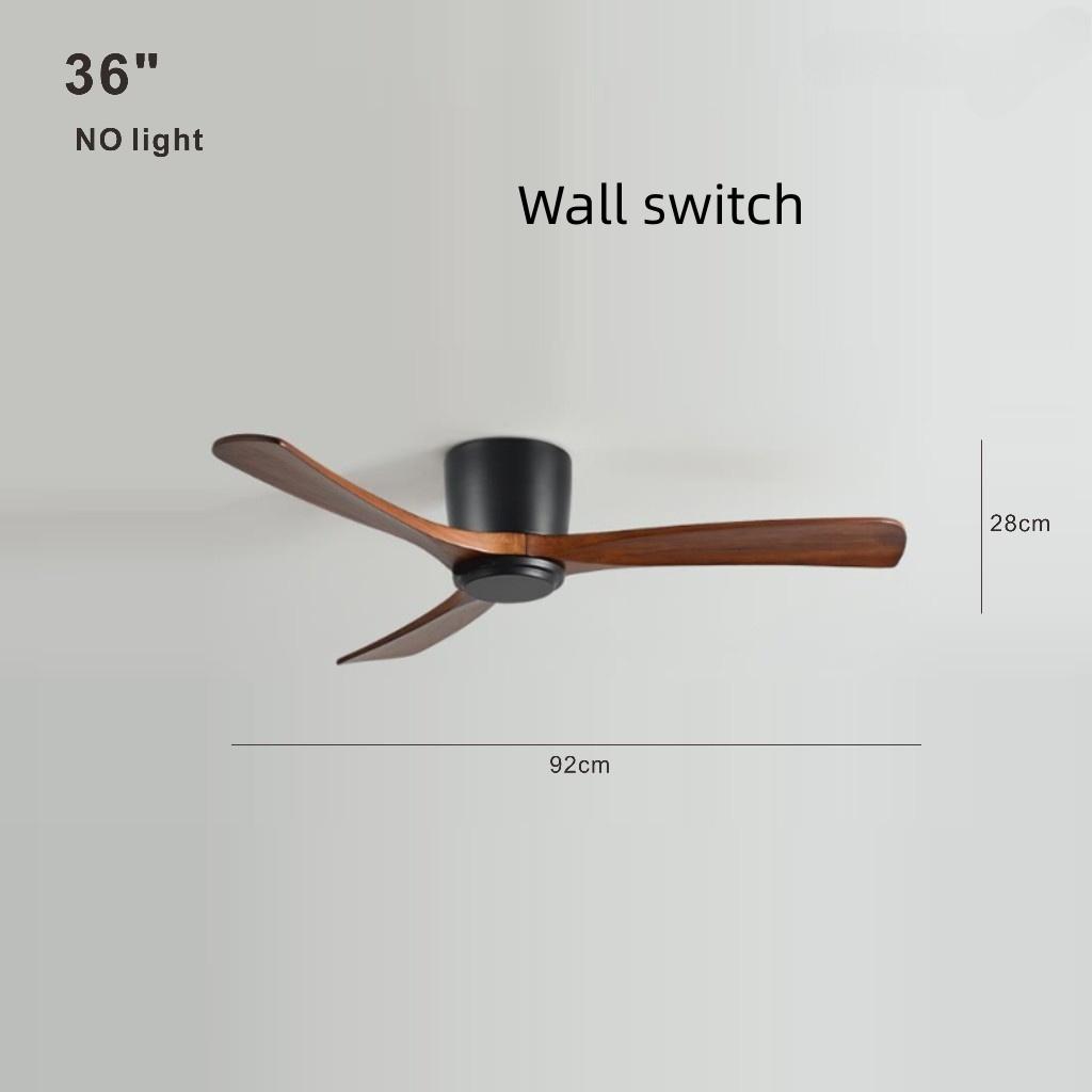 Nordic Minimalist Variable Frequency Fan Living Room Bedroom Solid Wood Ceiling Fan Creative Villa Hotel Decoration Fan