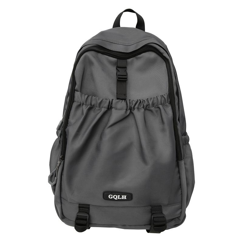 

Повседневный рюкзак Простой Большой вместимости Дорожный рюкзак Модный Школьный рюкзак для старшеклассников и студентов серый