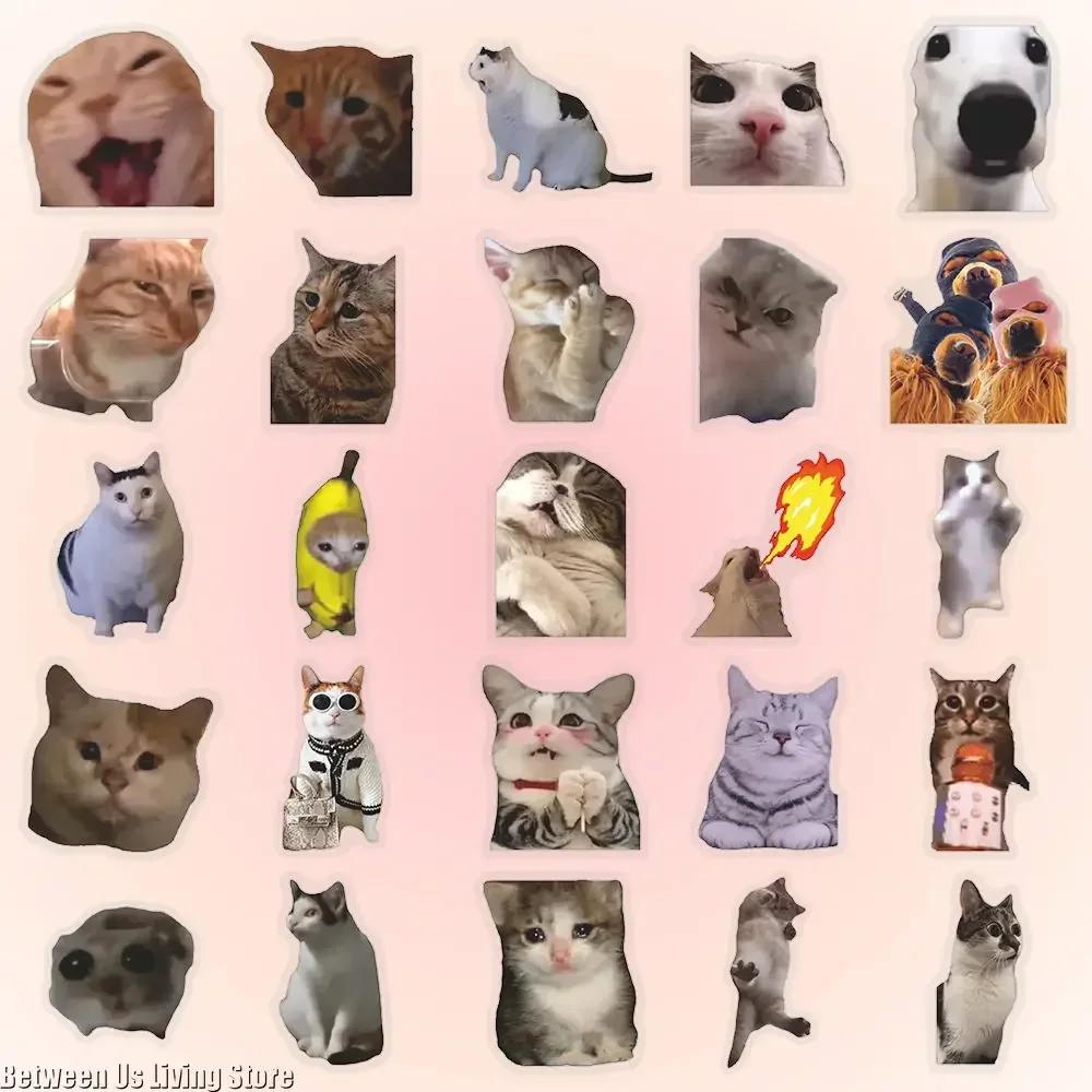 101Pcs Cat Meme Pet Stickers Waterproof Translucent Funny For Stationery Cute Stickers Scrapbooking Material Craft Supplies