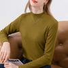 Small Stand-up Neck Bottoming Shirt with Stacked Top Inside, Summer New Basic Versatile Slim-fitting Long-sleeved T-shirt for Women