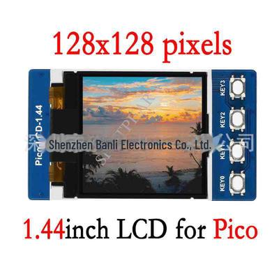 Raspberry Pi Pico 1.44" 65K Color LCD Module, 128×128 Pixels, SPI Communication
