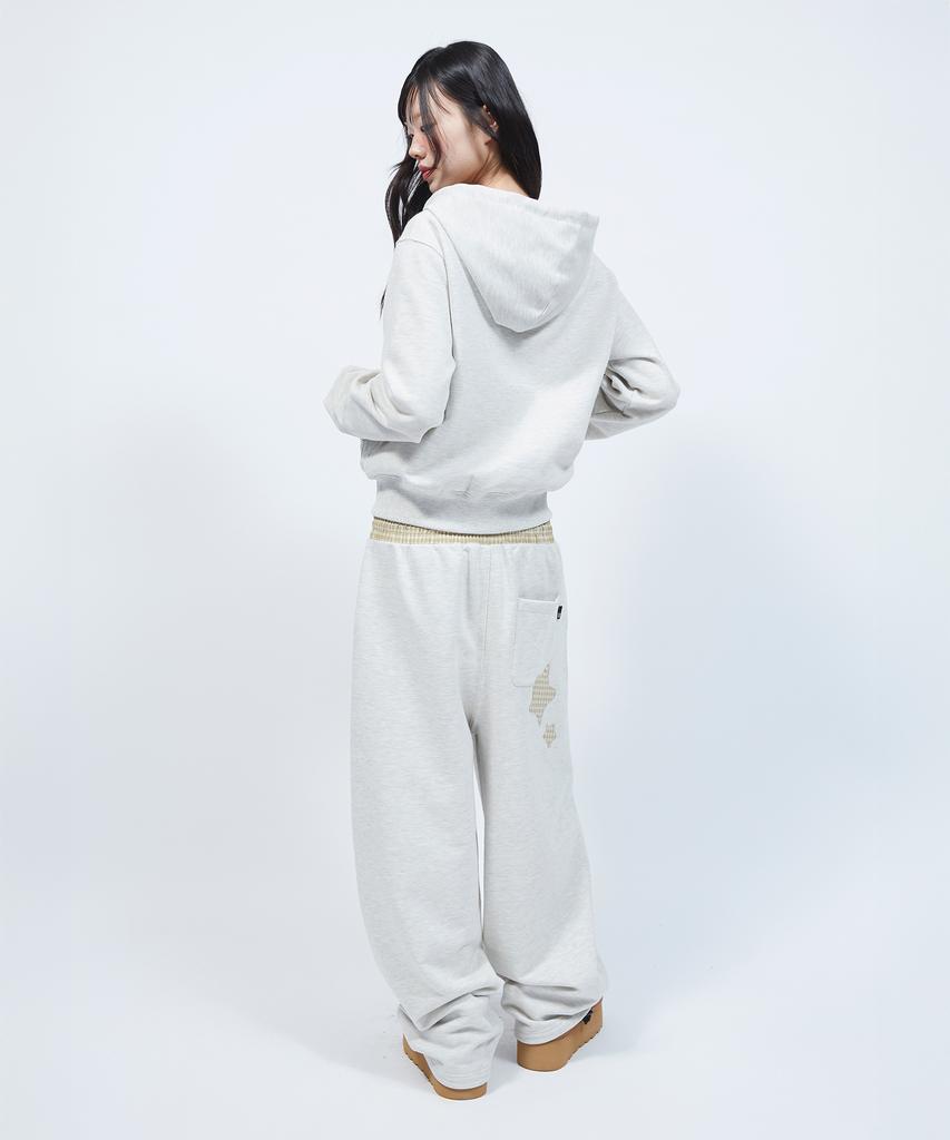 LMR Star Applique Point String Sweatpants Oatmeal