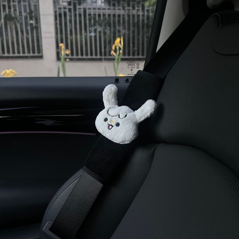 Big-Eared Rabbit Car Seatbelt Shoulder Pads, Cute Car Decoration Shoulder Pads, In-Car Couple Decorations