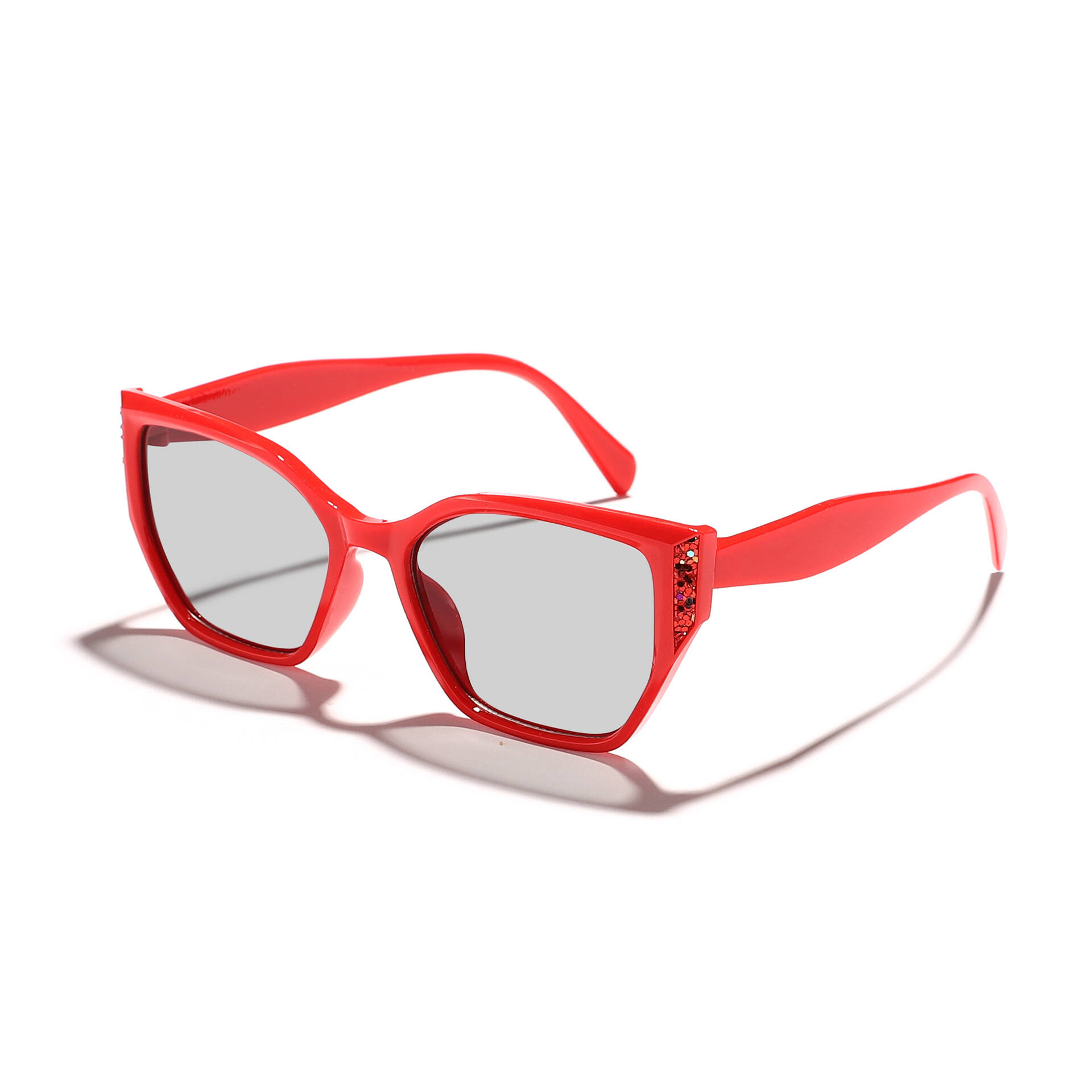

2026 UV375 Rayan Children s Cross-Border Candy-Colored Fine Glitter Cat-Eye Sunglasses Are A Must-Have For Boys And Girls красный