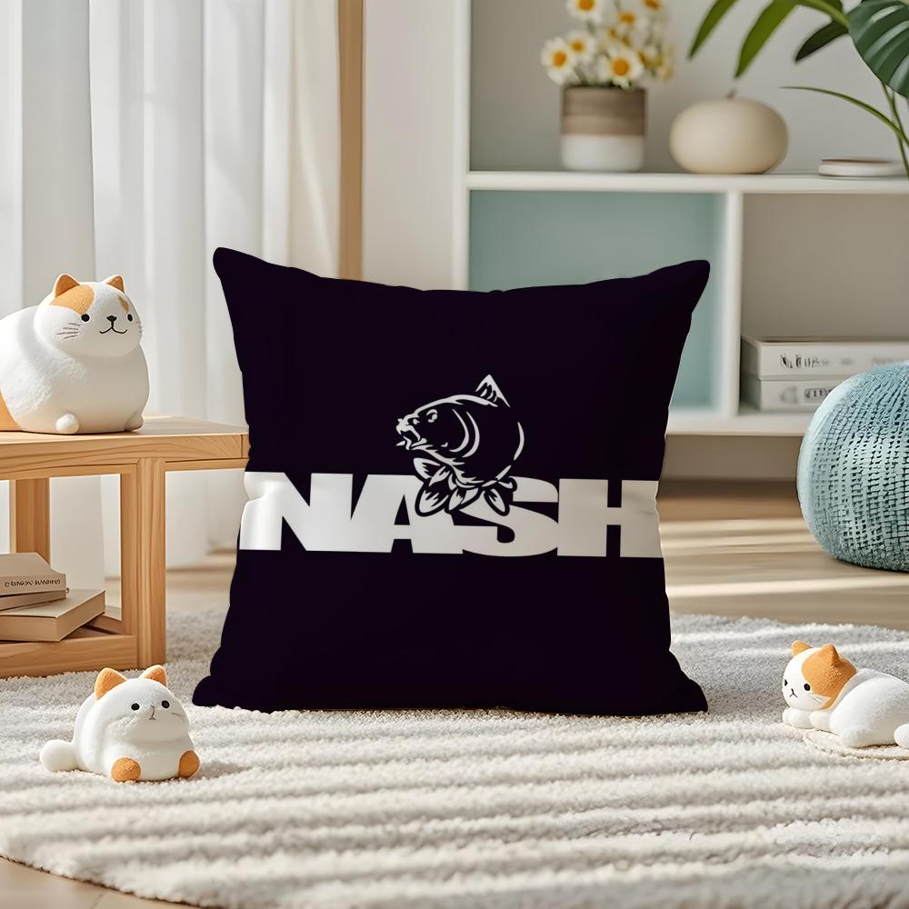 Nash Fishing Logo Kissenbezug Seidig elegant Komfort Sofa Bett Versteckter Reißverschluss