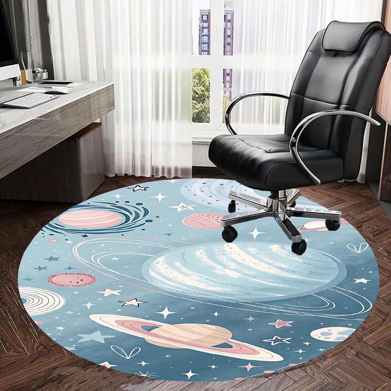 1PC space planets Non-Slip Floor Round carpet, Office, family, bedroom, Large Area Rug Indoor Rugs, Vibrant Colors-Z0438