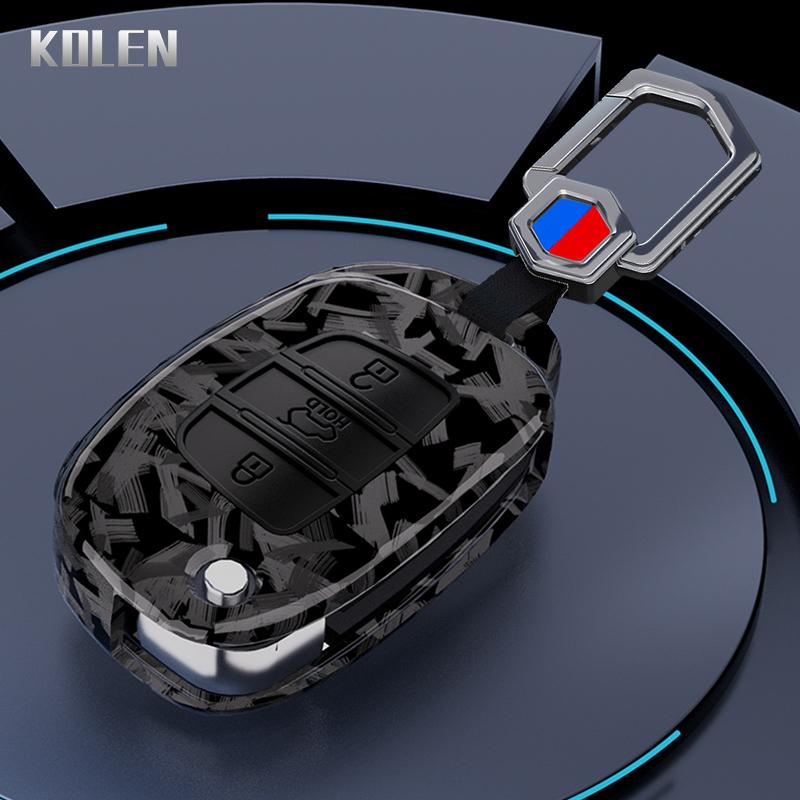Abs Carbon Fiber Style Car Key Case Cover For Hyundai Solaris Creta Ix25 Kona Tucson Santa Fe Sonata Elantra Ix35 I20 Hb20 Ix45