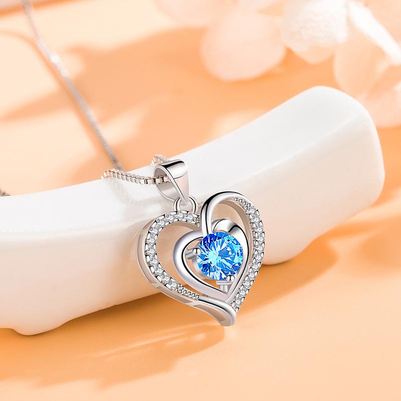 KOFSAC 2022 Fashion  Sterling  Necklaces For Women Gifts Elegant Romantic Love Heart Lady Valentine's Day Jewelry Gifts