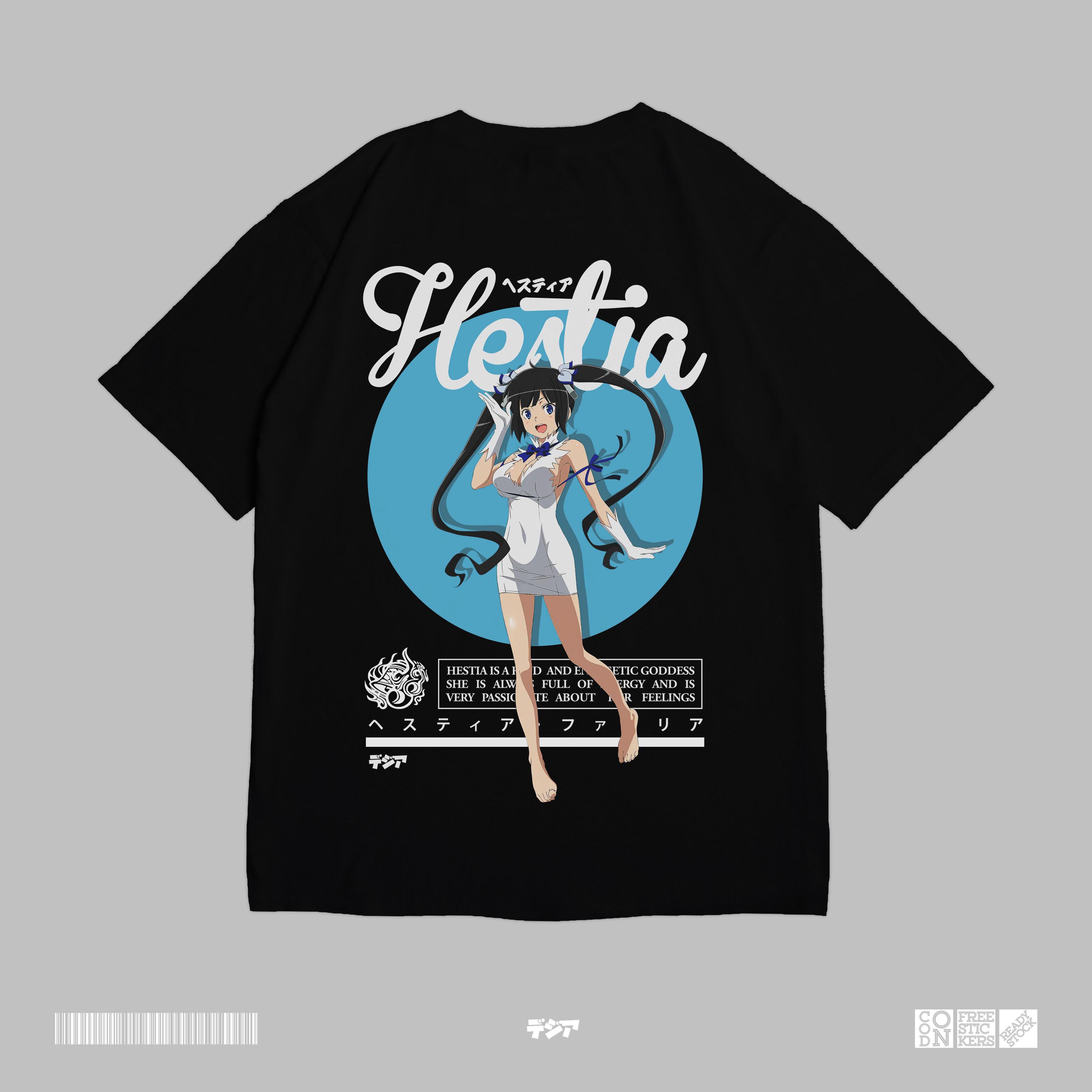 Hestia Goddess Danmachi Familia Bell Cranel Kaos Anime Unisexga Baju Jepang Dja Cloth S