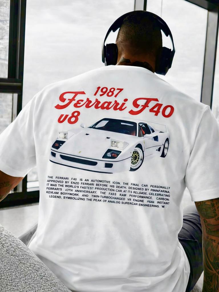 Camiseta Estampada Gráfica de Superdeportivos Porsche y Ferrari para Hombre Mujer Street Oversize Y2k Manga Corta Ropa Masculina Femenina de Alta Calidad