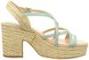 JILL STUART SHOE Women's Raffia-Style Platform Sandals, Size 6505 LG, Size 23.5 Cm, E