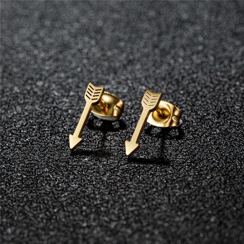 Stainless Steel Geometric Stud Earrings for Women Minimalist Circle Triangle Star Ear Studs Horseshoe U Shaped Earings oorbellen