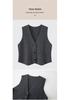 Women's Petite 100% Wool Knit Cropped Vest Cardigan - Autumn/Winter Style, Single-Breasted