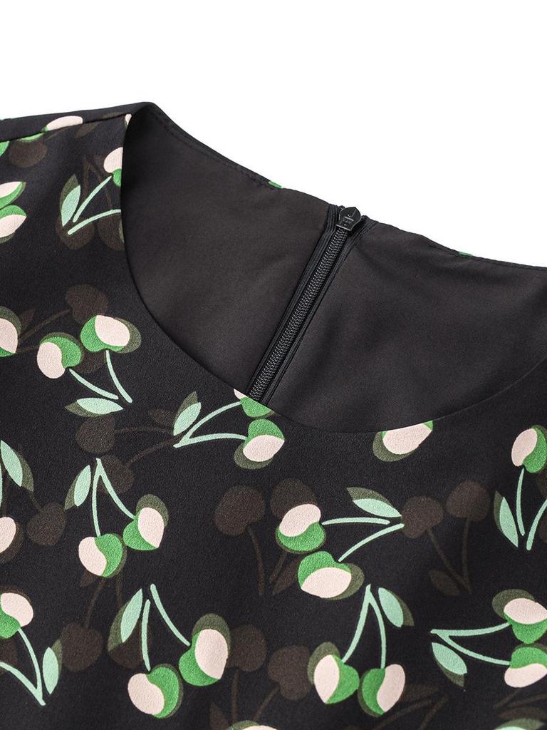 Elegantes Schlank machendes bedrucktes Chiffonkleid - Sommerkollektion 2024