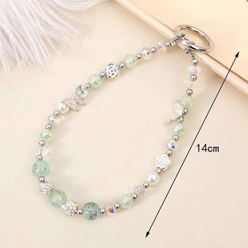 

Бабочка двухслойная цепочка телефон шнурок бисерный телефон кулон ремешок на запястье брелок рюкзак украшения аксессуары