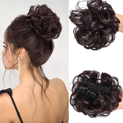 Elegant Heat-resistant Wave Like Messy Grip Bun Suitable for All Hair Types Perfect for Women's Daily Life and Special Occasions