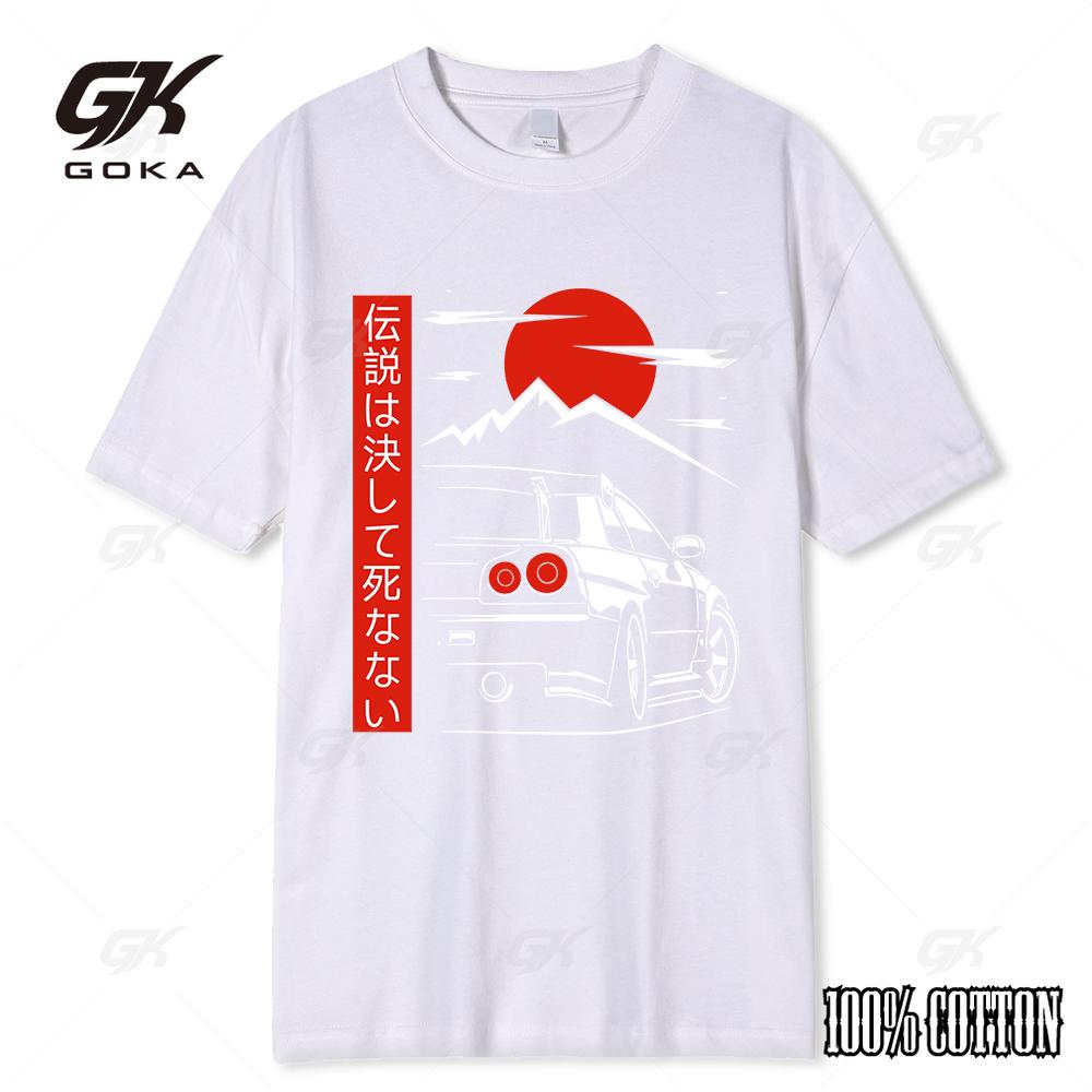 Vintage Style Car Funny T Shirts Men Back Print Street Wear Original Design Oversize Cotton Tops Tee Loose Breathable Tees