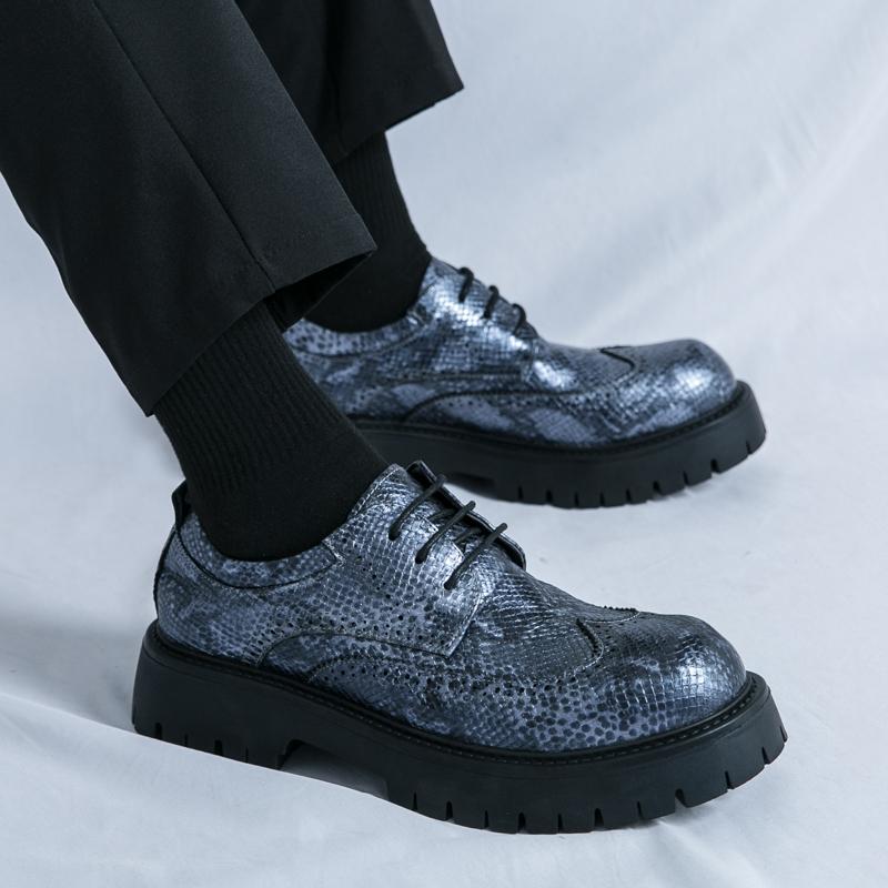 Zapatos Oxford de Moda para Hombre con Cordones Negros de Suela Gruesa Resistentes al Desgaste Negocios Marca Zapatos Formales para Hombre Zapatos Sociales de Lujo