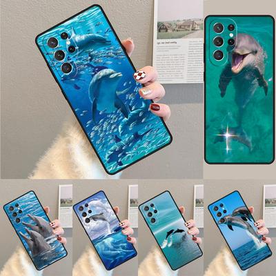 Oceánský delfín Tancující a skákající silikonové pouzdro na telefon pro Samsung Galaxy note 10 pro S26 S25 S24 S23 S22 S21 Plus Ultra Capa Cover