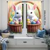 2Pcs Vintage Rabbit Print Curtains Elegant Modern Style For Living Room Bedroom Or Kitchen Easter Decor And Many Other Occasions