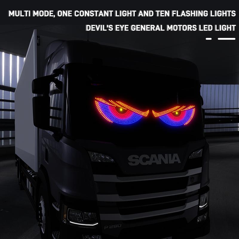 Car LED Devil's Eye Vehicle Signal Lights Universal Dynamic LED Headlights Windshield Decoration Auto Truck Warning Strobe Lamps