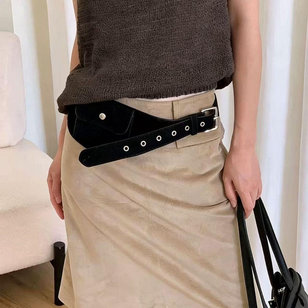 PU Women Waist Bag Wide Women Belt Bag Fashion Waistband  Dress Corsets