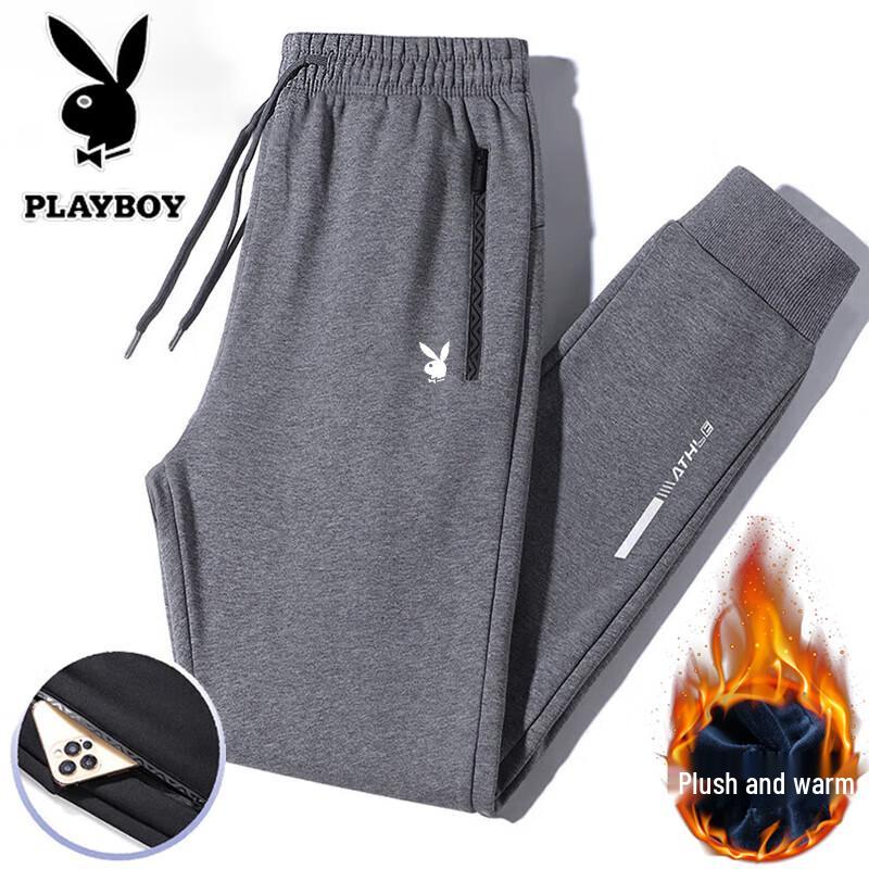 PLAYBOY Men's Plush-Lined Straight-Leg Casual Pants