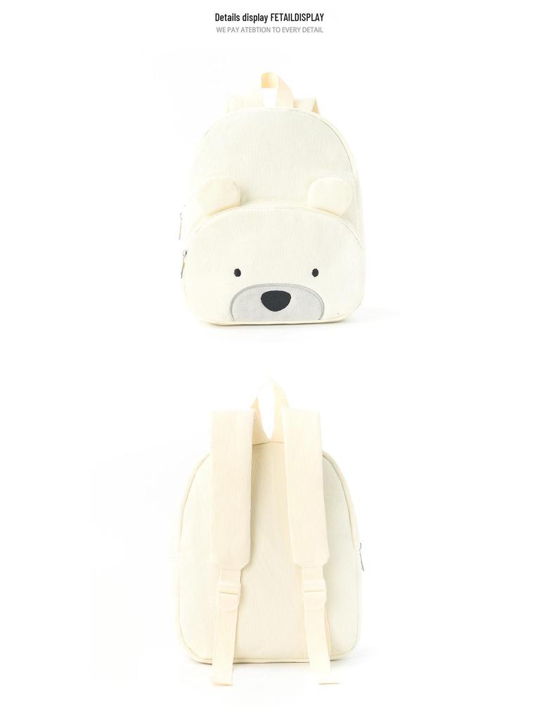 Plecak pluszowy sztruksowy z uroczym misiem o dużej pojemności