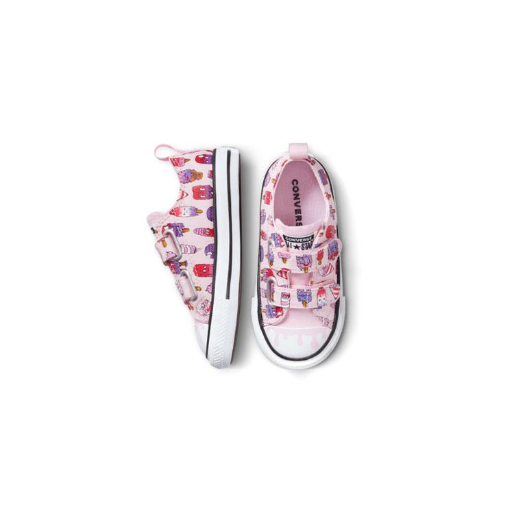 Converse Chuck Taylor All Star Canvas Wear resistant And Lightweight Low top Toddler Shoes Pink Purple A00389C