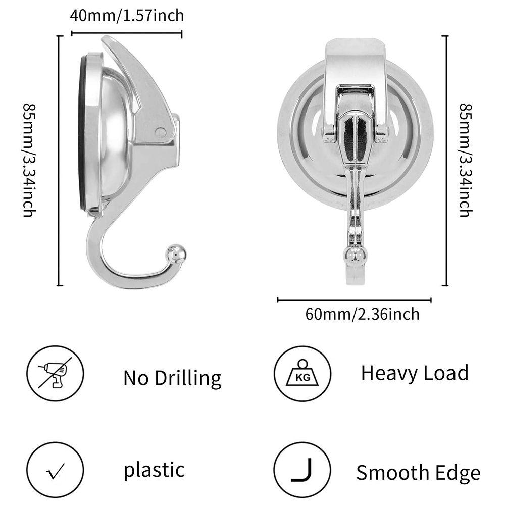 Punching Polished Easy to Install Suction Cup Hooks Chrome-Plated Organization Bathroom Shower