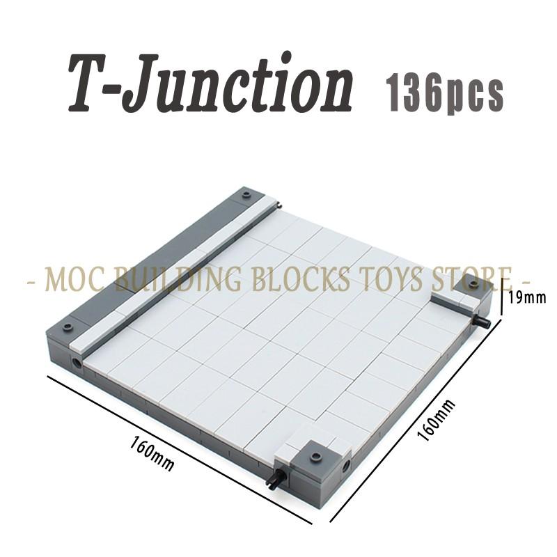 Moc Urban Transportation System Blocks City Traffic Network Signal Lights & Railway Public Building Bricks Creative Design Toys