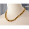 Yhpup High Quality 316L Stainless Steel Thick Heavy Metal Chain Necklace Bracelet Bangle 18K Gold Plated Waterproof Jewelry Set