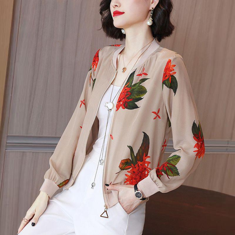 Autumn 2025 Round Neck Printed Jacket for Middle-Aged and Elderly Women - Fashionable, Stylish, Versatile Age-Reducing Outerwear
