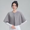 Women Shawl Solid Color Button Closure Autumn Winter Windproof Shawl Hemming Protection Loose Fit Soft Shawl Wrap