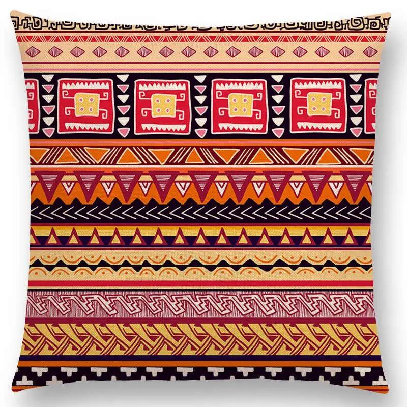 Newest Bohemia Cushion Cover Vintage Pattern Ethnic Striped Navajo Arrow Sofa Throw Pillow Case