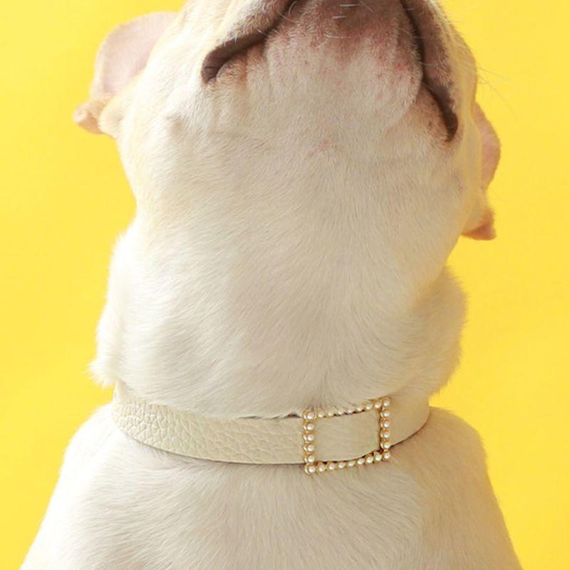 MAISON DE MIU Square Pearl Collar_White