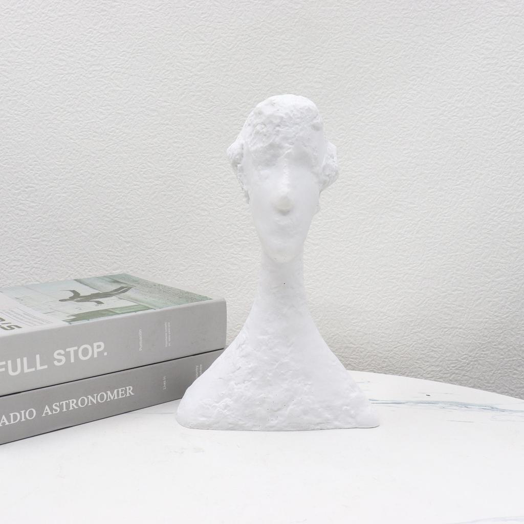 Modern Black White Female Portrait Resin Sculpture Ornaments Model Room Figurines Decoration Items Home Desk Statue Accessories