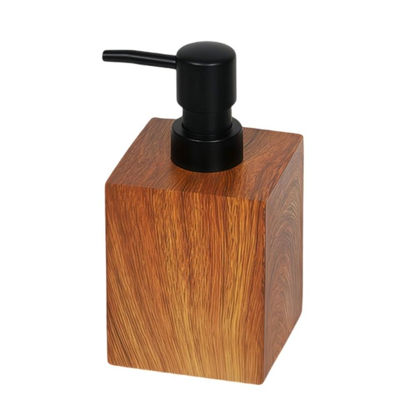 Elegant Wood Texture Resin Lotion Dispenser With Foam Pump For Shampoo Body Wash Hotel Homes Bathroom Essential