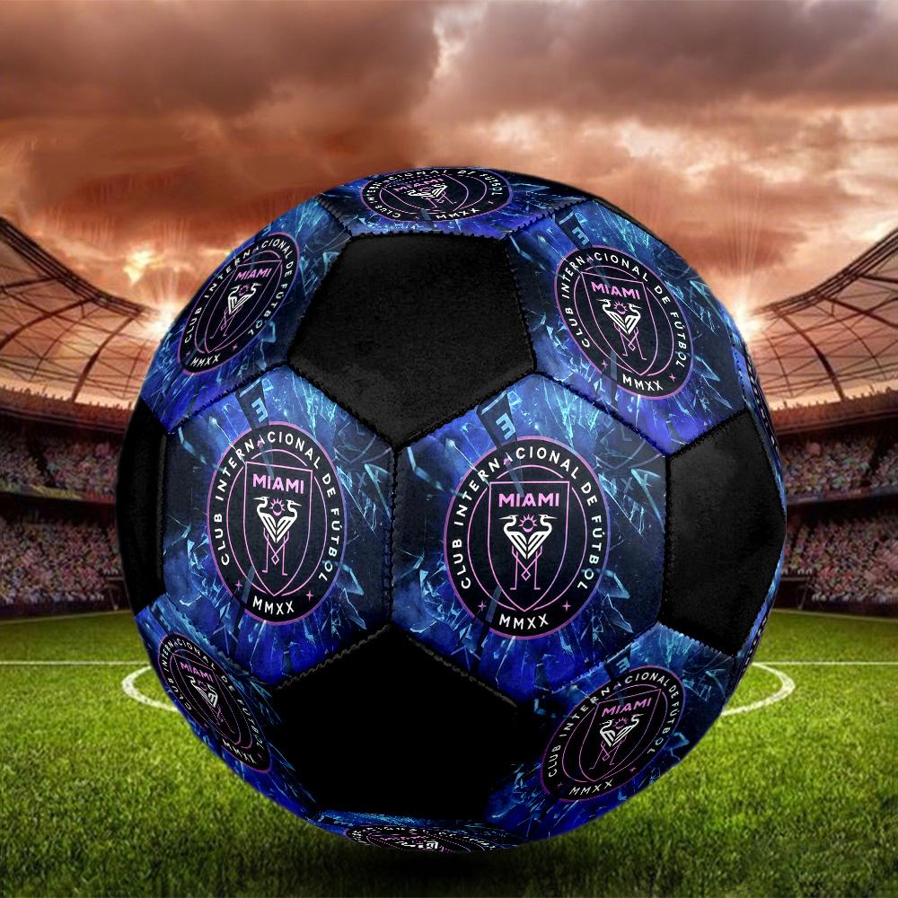 Inter Miami CF Soccer Ball Colorful All Ages Machine Stitched PVC Competition Ready Durable High-Bounce.SIZE5